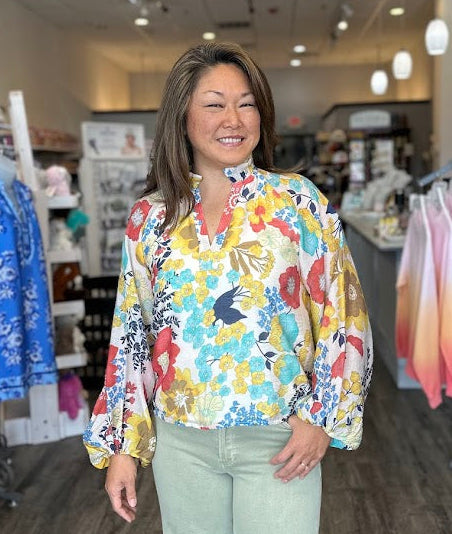 Floral Print Long Sleeve Top