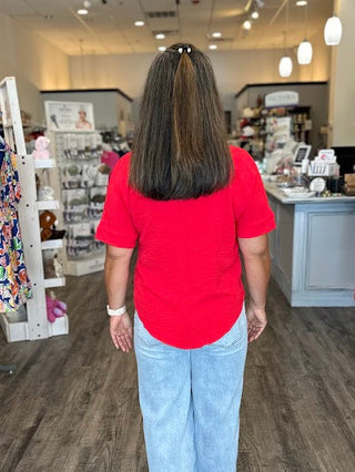 Short sleeve ruby blouse