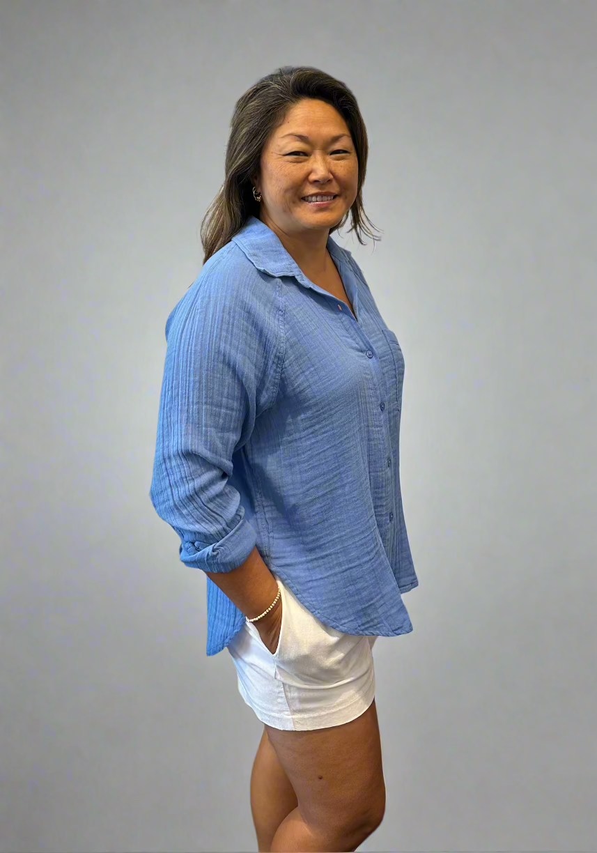 The Perfect Airy Top Bay Blue