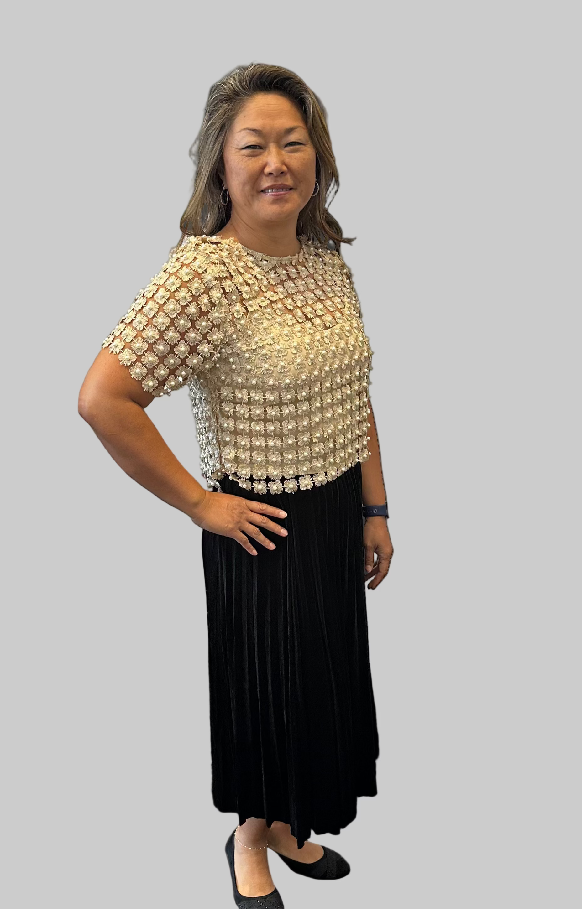 Velvet Pleats Skirt Black