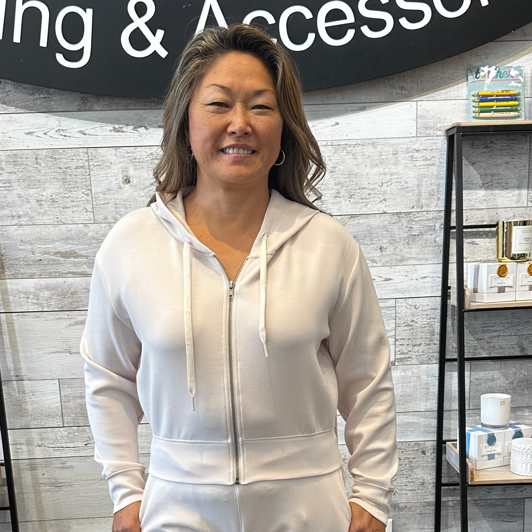 Cloud Fleece Crop Zip Up Sweatshirt Bone