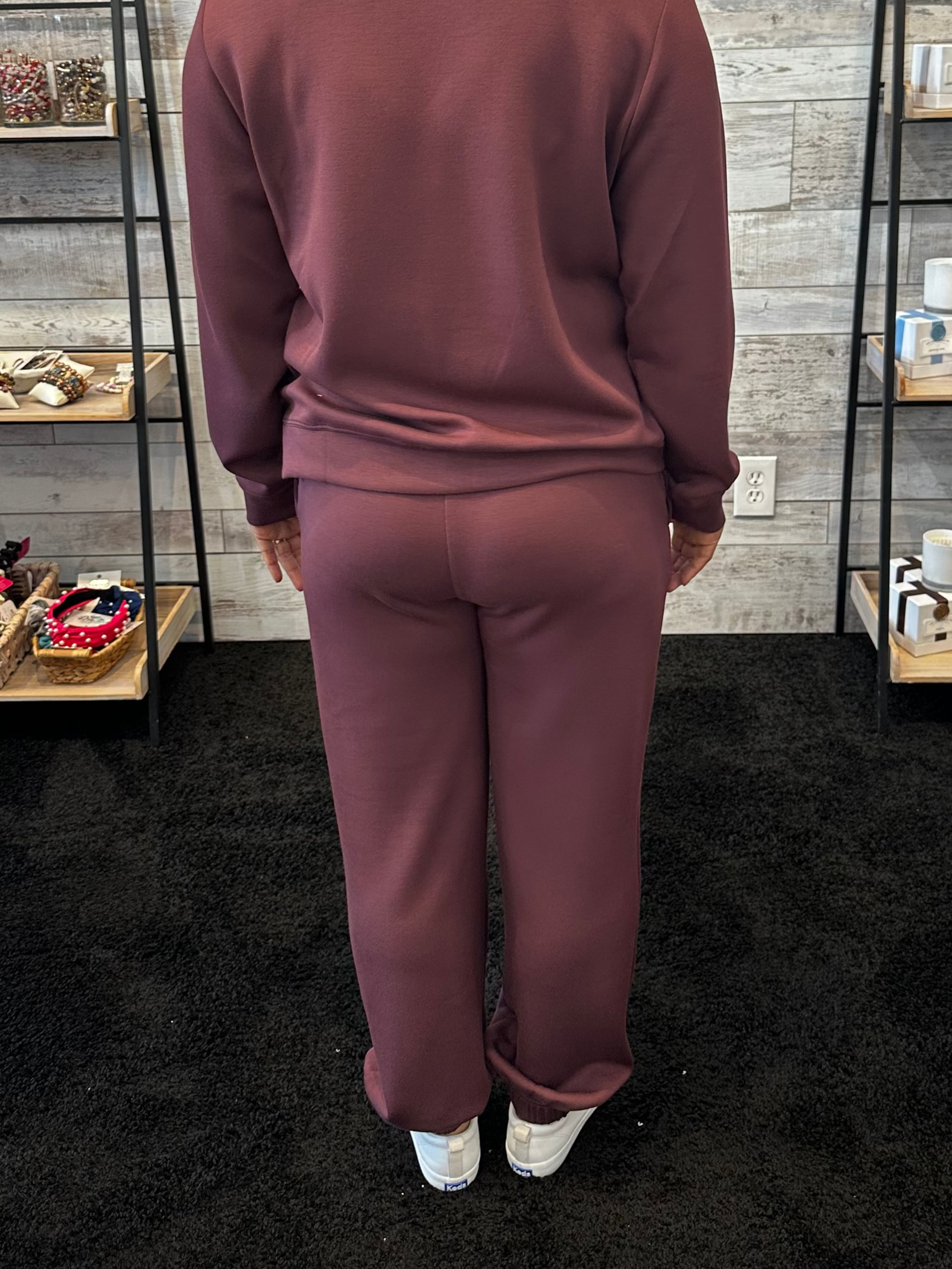 Sale Cloud Fleece Jogger Merlot Truffle