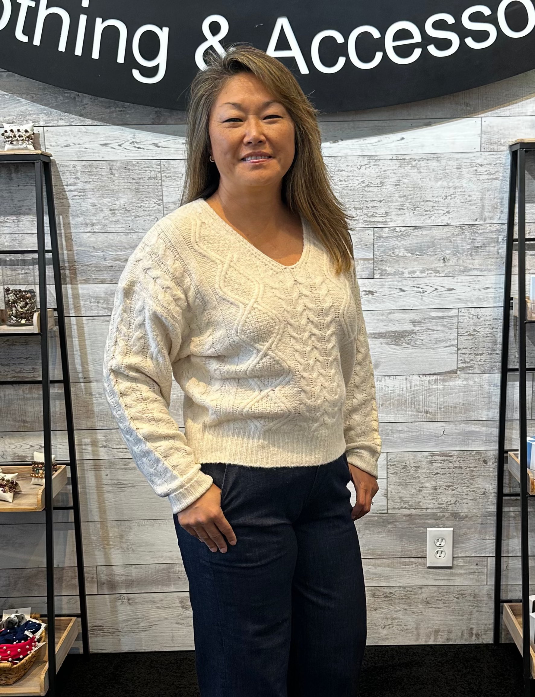 Lexi Long Sleeve Cable Knit Sweater Oatmeal