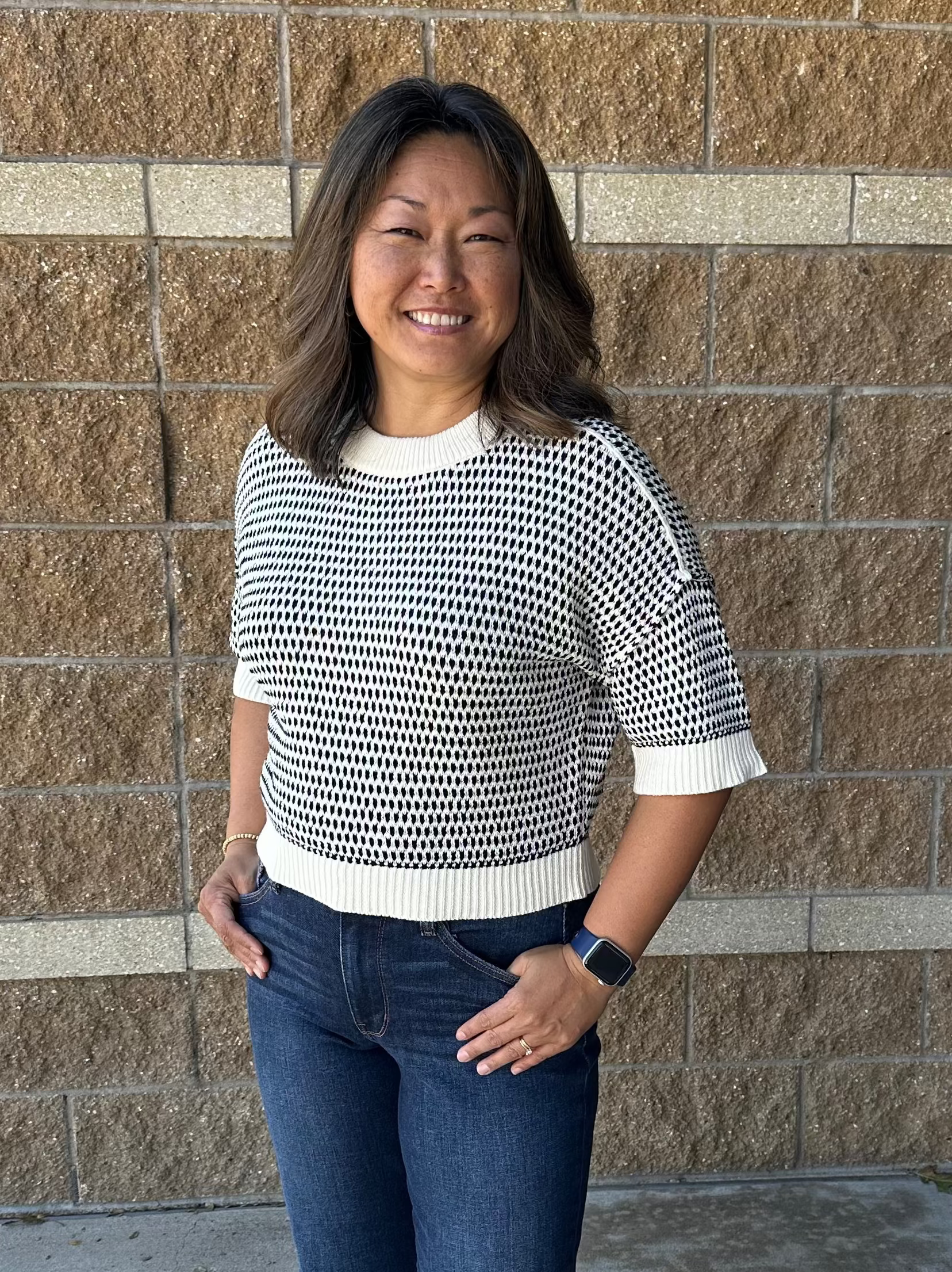 Sale Short Sleeve Striped Sweater