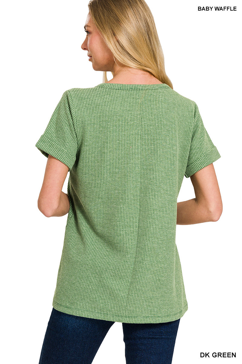 Melange Baby Waffle Short Sleeve Sand Beige