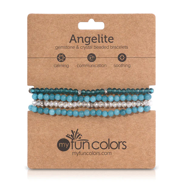 Angelite Mini Gemstone & Crystal Bracelet Set