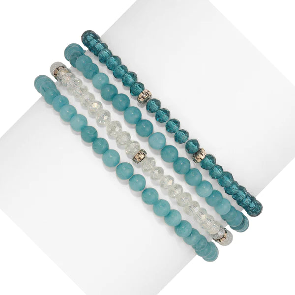 Angelite Mini Gemstone & Crystal Bracelet Set