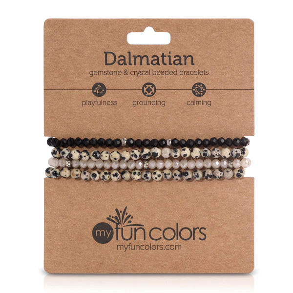 Dalmatian Mini Gemstone & Crystal Bracelet Set