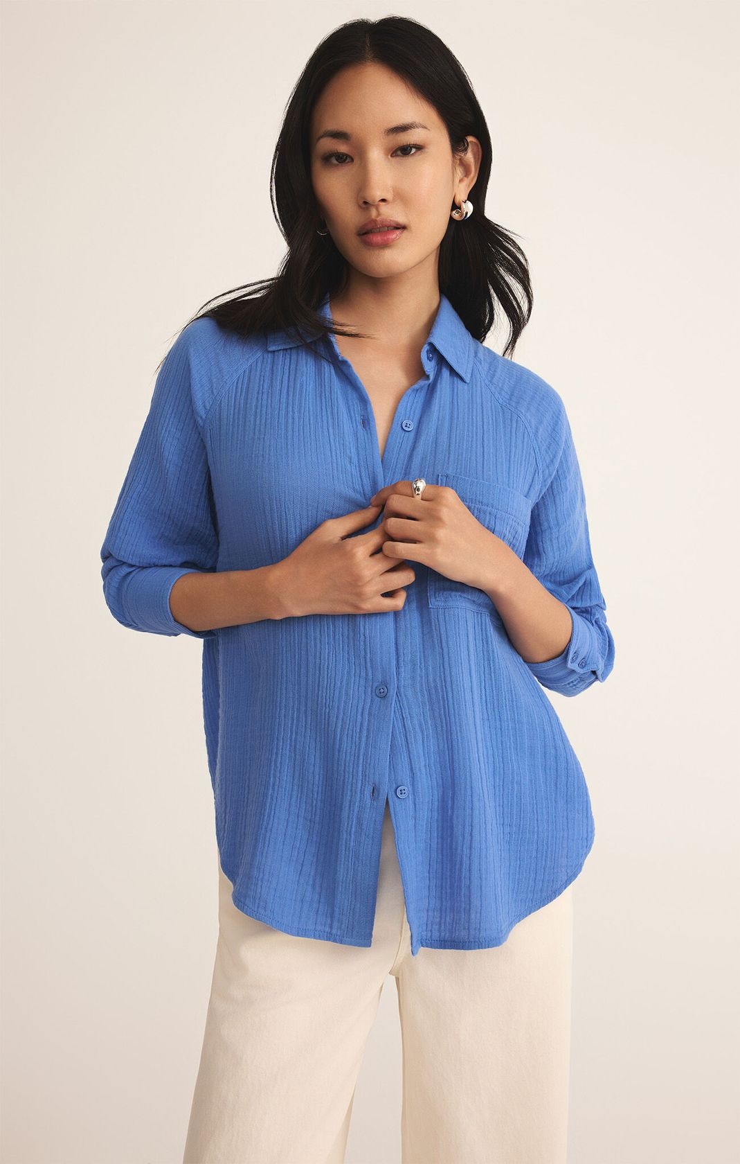 The Perfect Airy Top Bay Blue