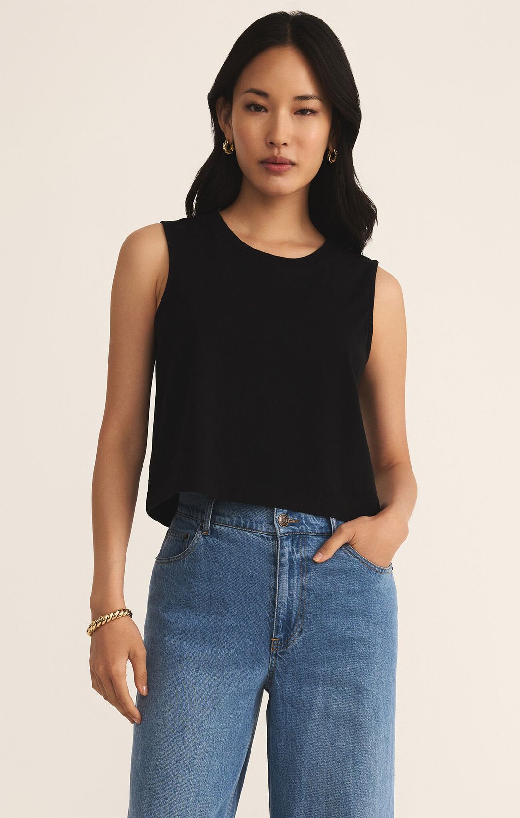 Final Sale Sloane Jersey Muscle Tank Black