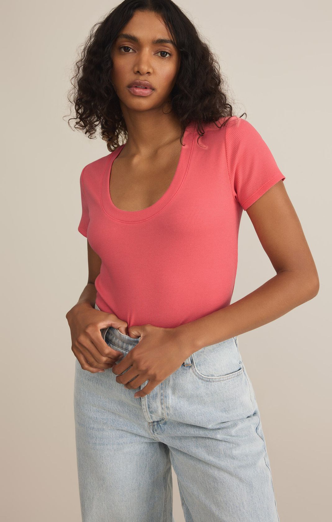 Final Sale Sirena Short Sleeve Tee Sunset Pink