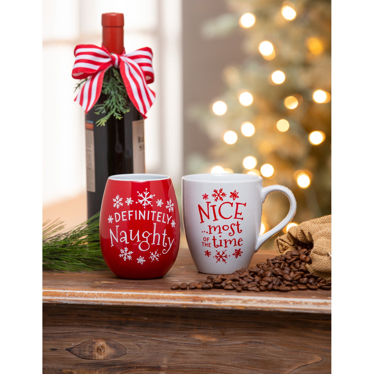 Sale Holiday Wine and Coffee Cup Set