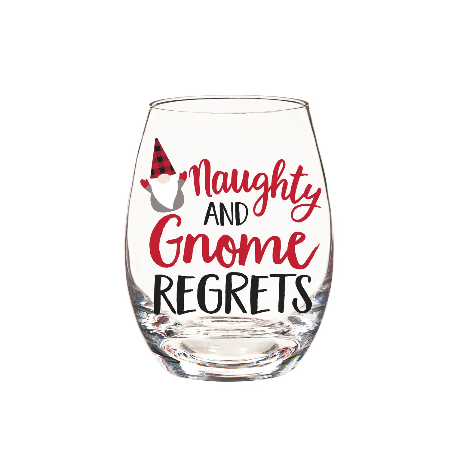 Stemless Wine Glass with Gnome Wine Stopper