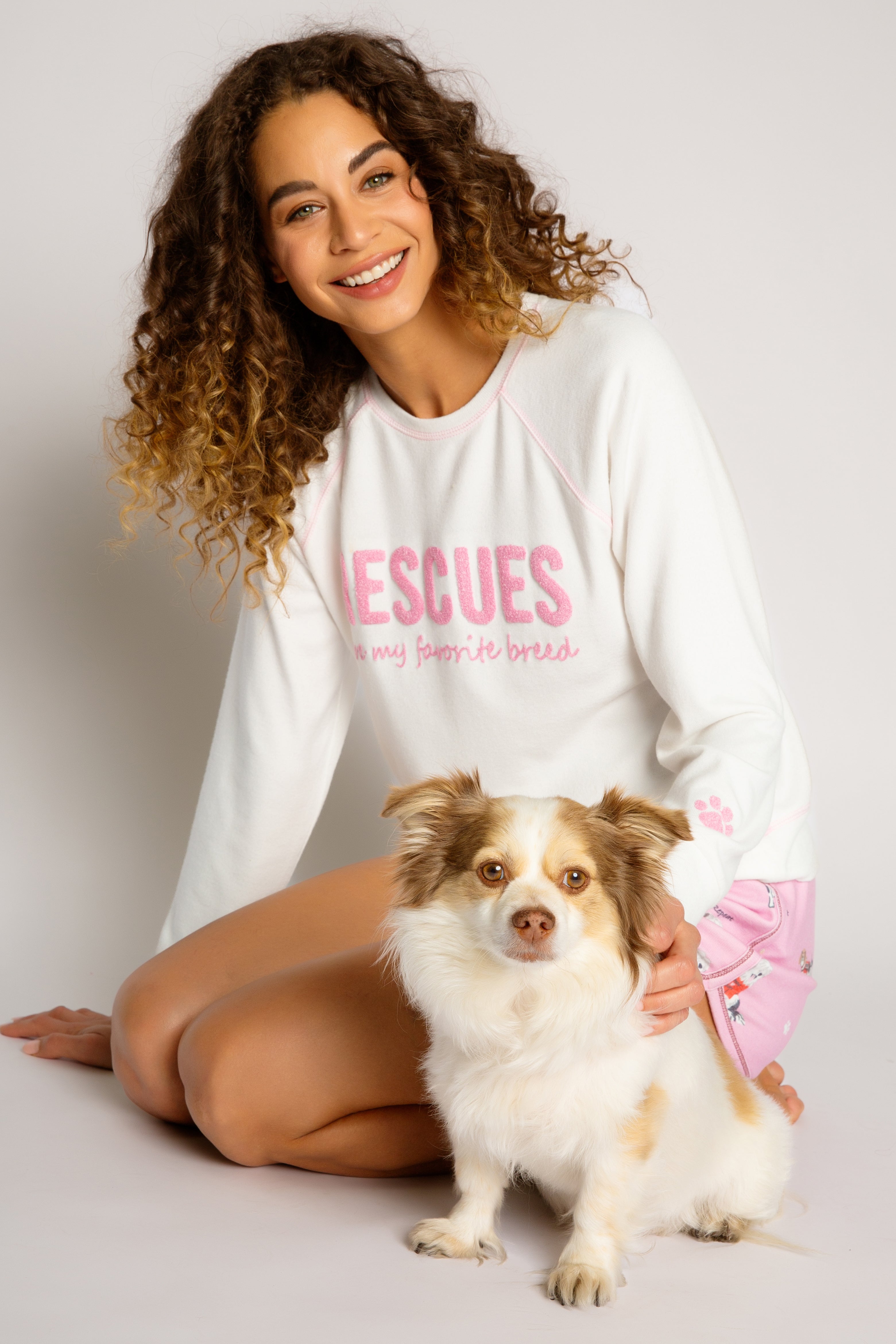 Rescues Are My Favorite Breed Long Sleeve Top Ivory
