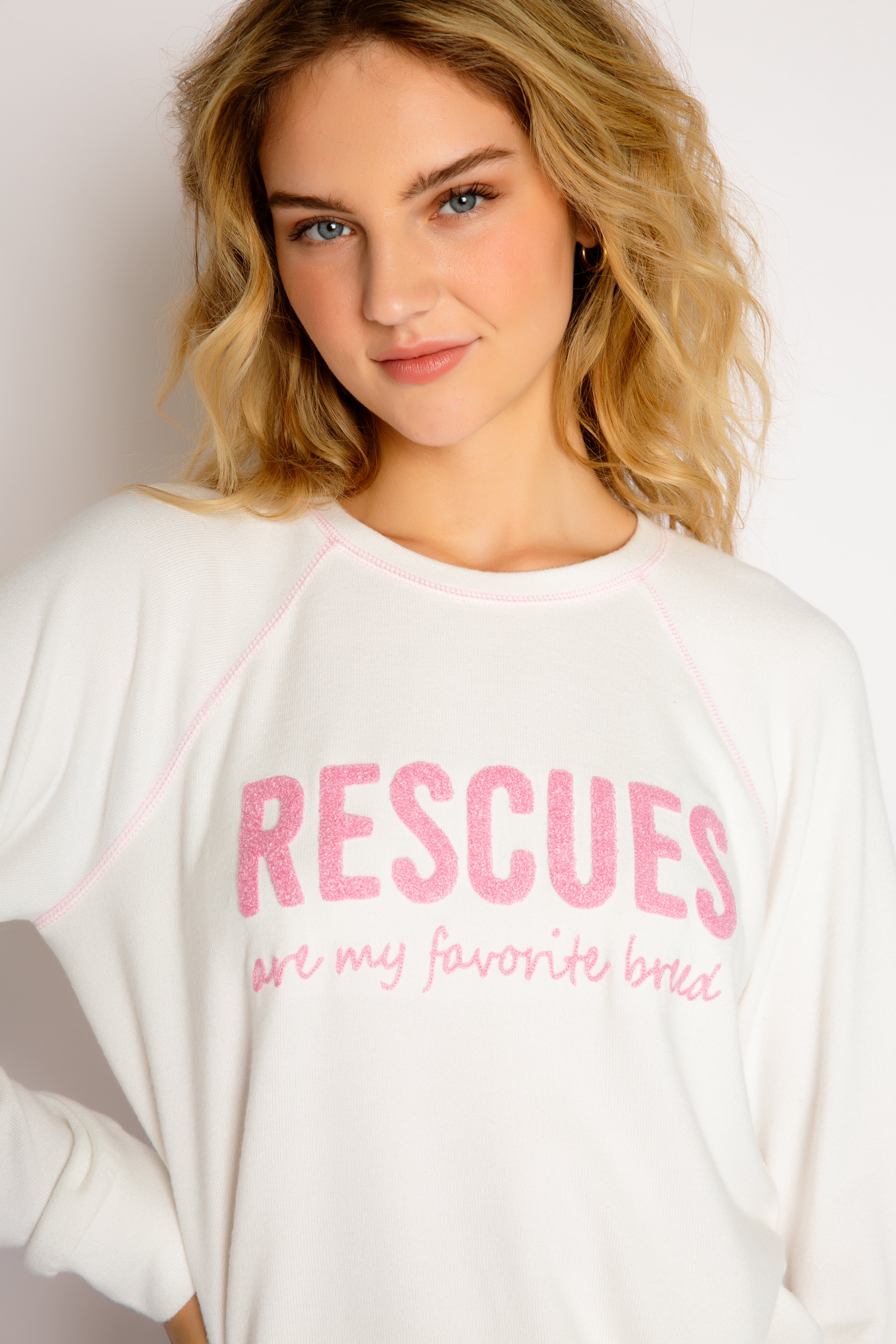 Rescues Are My Favorite Breed Long Sleeve Top Ivory