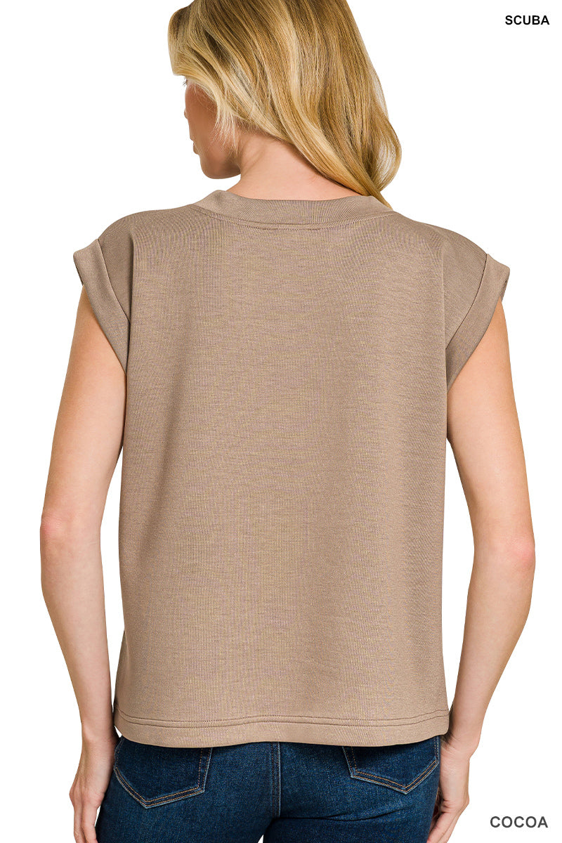 Scuba Sleeveless Top Ruby