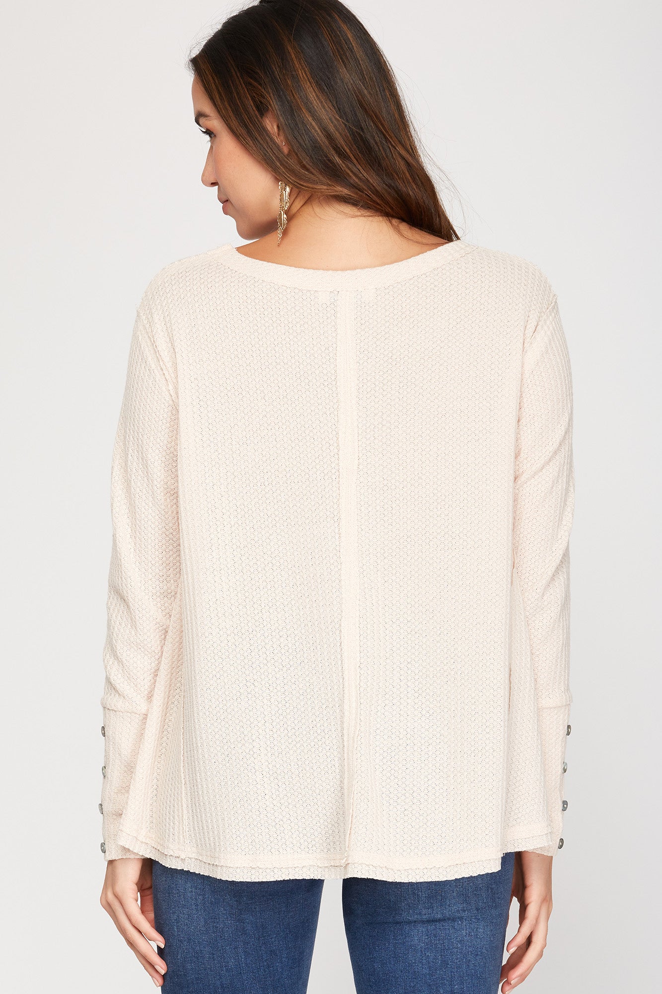 Final Sale Long Sleeve Thermal Knit Top