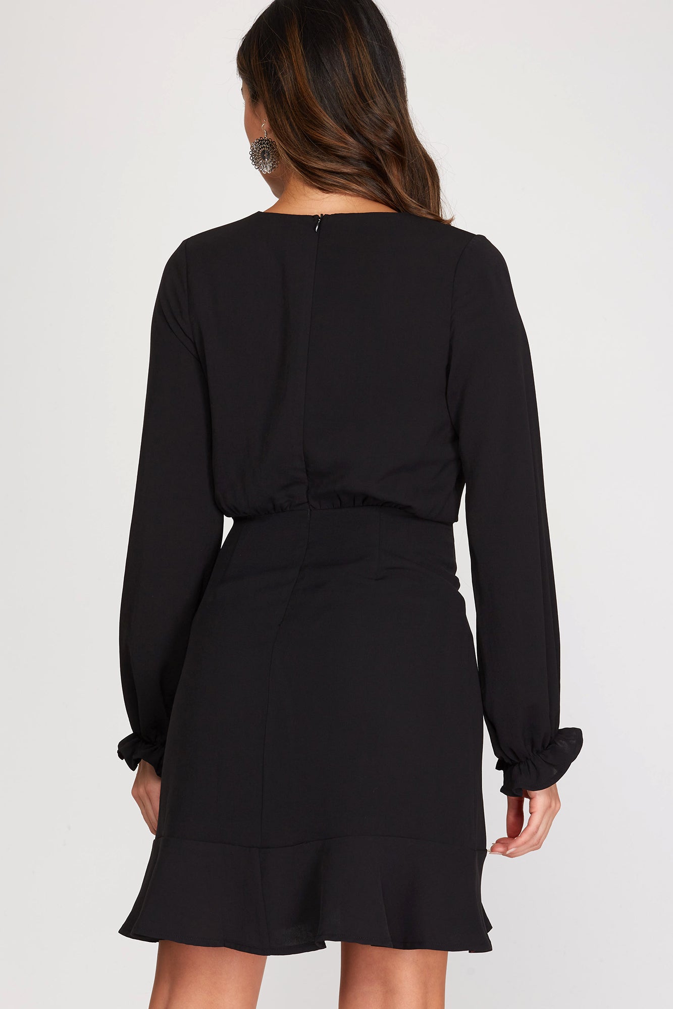 Final Sale Long Sleeve Black Dress