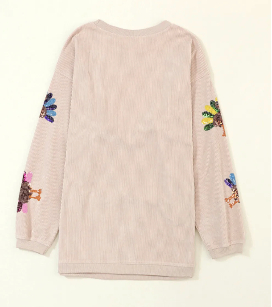 Sequin Turkey Baggy Sweatshirt *Multiple Colors* RTS