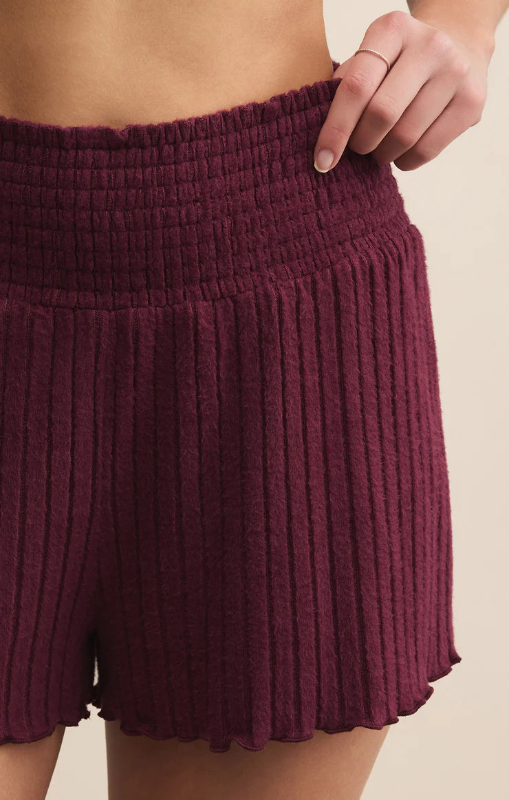 Dawn Smocked Rib Short Merlot