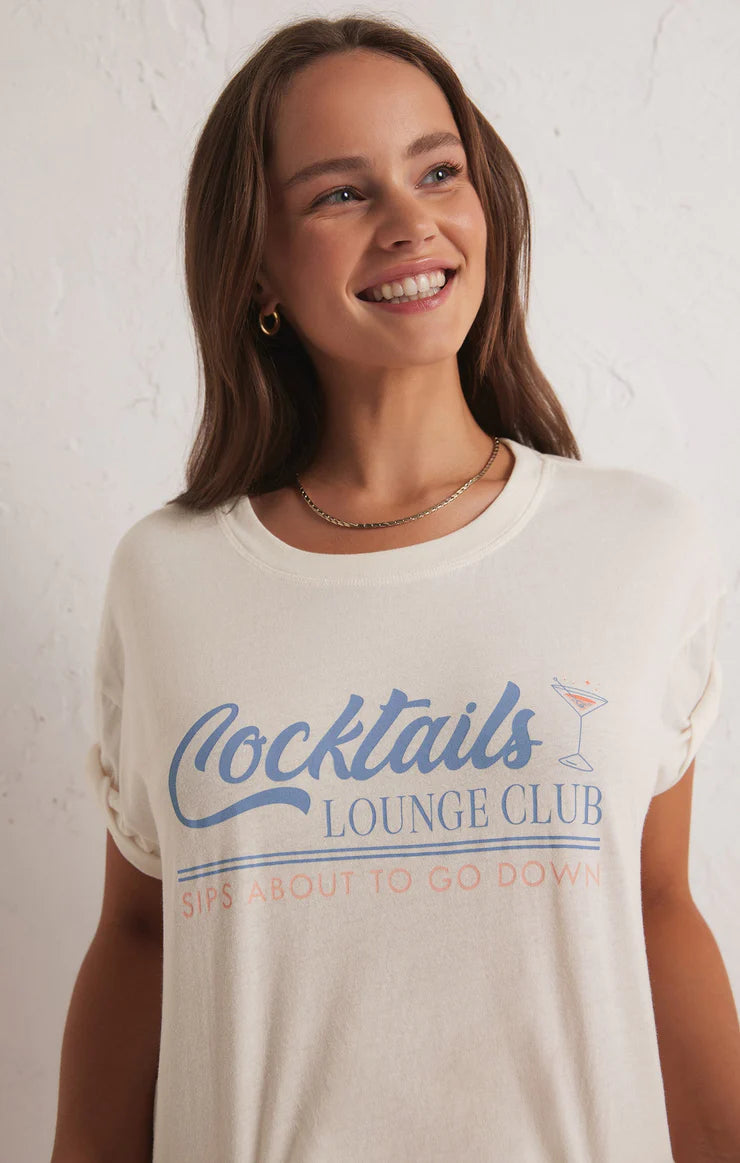 Cocktails Lounge Tee Cloud Dancer