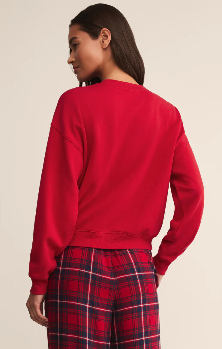 Santa's Helper Holiday Sweatshirt Festive Red