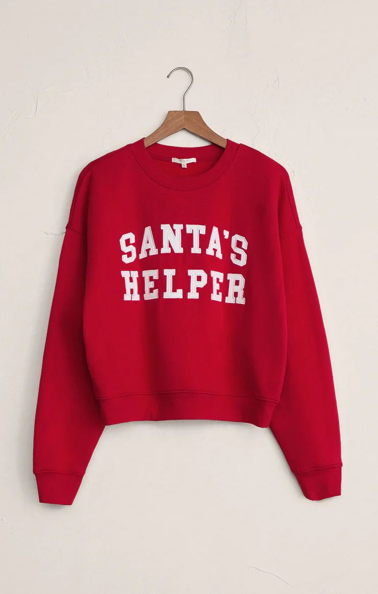 Santa's Helper Holiday Sweatshirt Festive Red