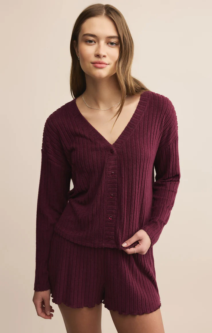 Dawn Smocked Rib Short Merlot