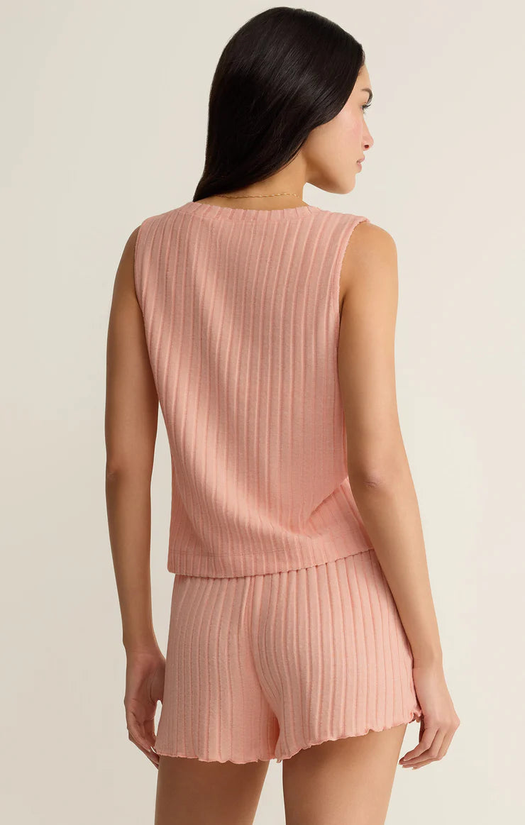 Sloane V-Neck Rib Tank Bellini