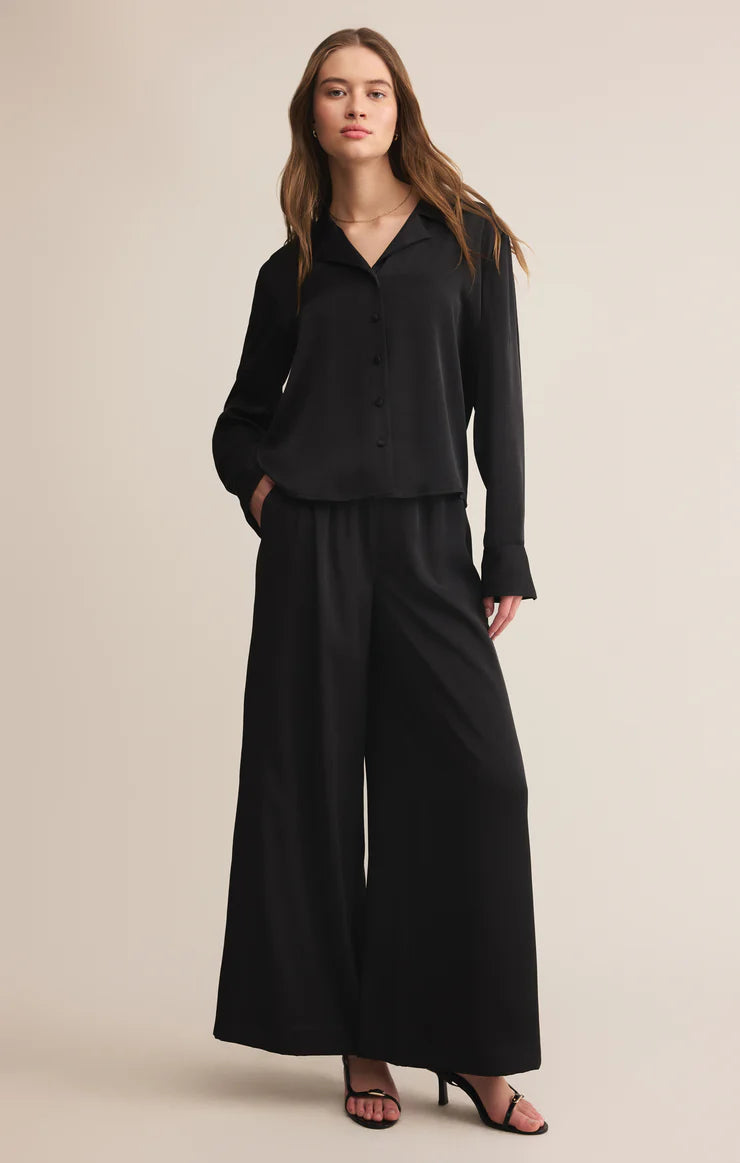 Isolde Satin Pant Black