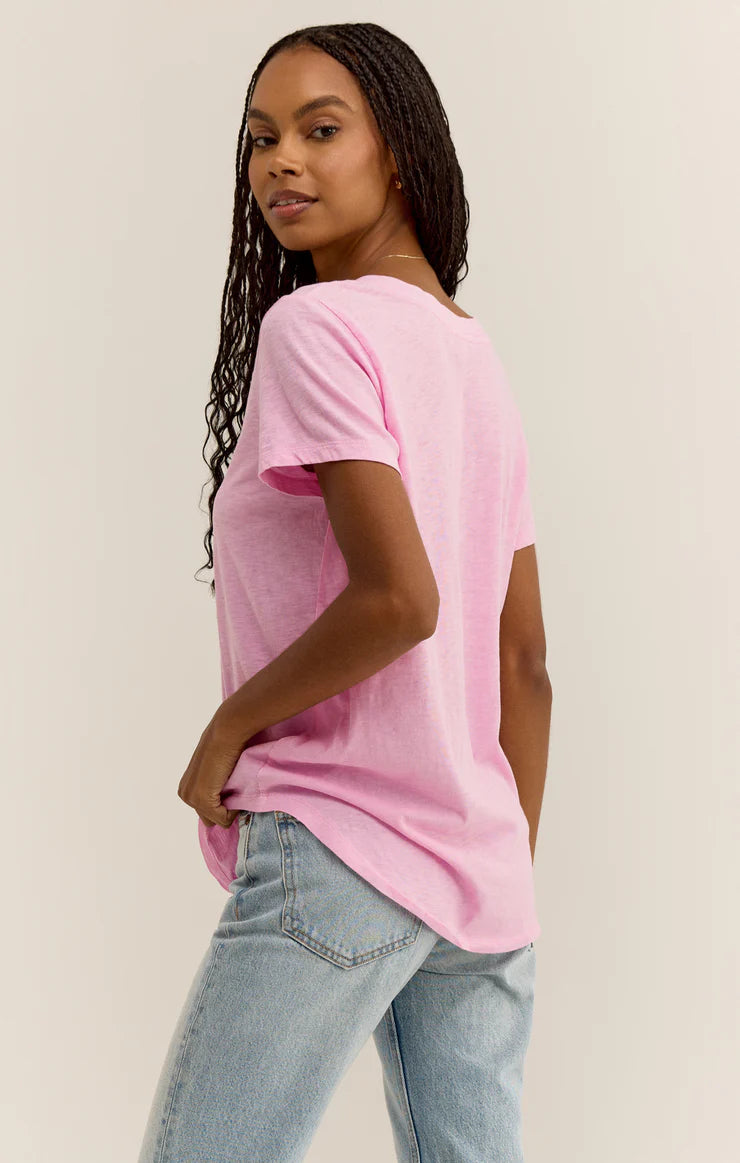 Asher V-Neck Tee Hibiscus
