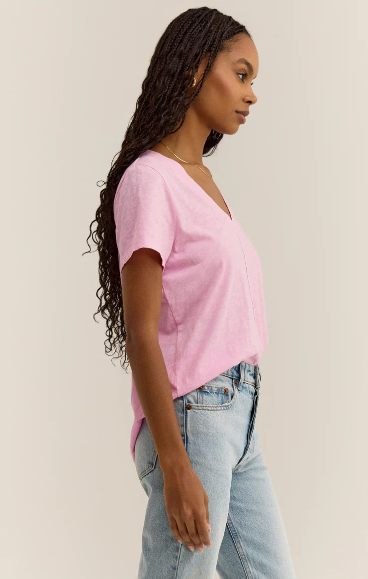 Asher V-Neck Tee Hibiscus
