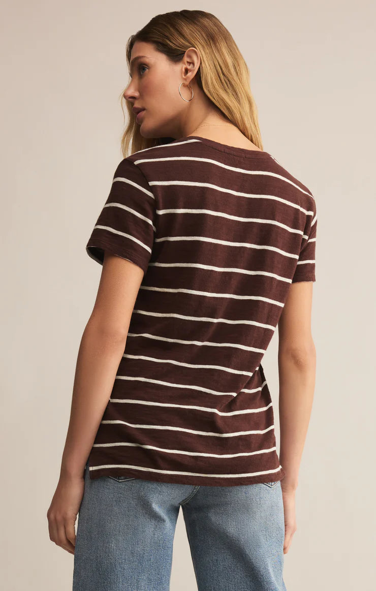 Foundation Stripe Tee Sandalwood