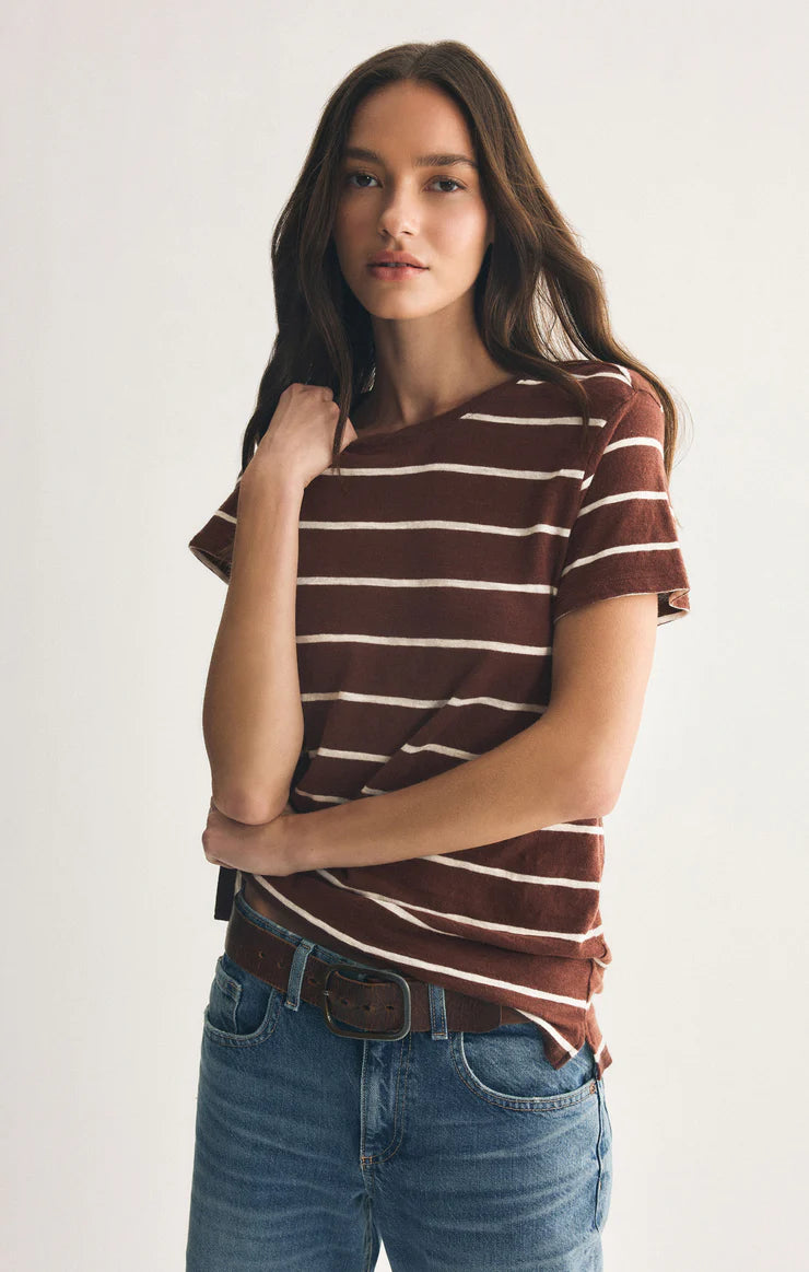 Foundation Stripe Tee Sandalwood