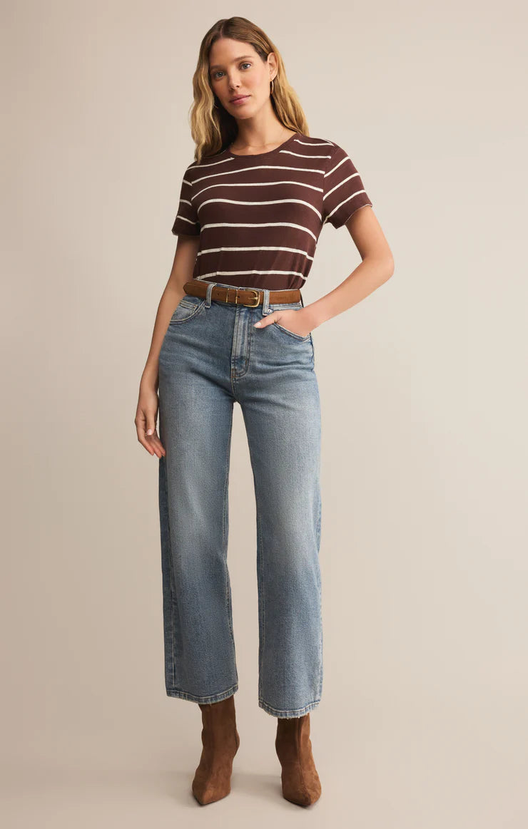 Foundation Stripe Tee Sandalwood