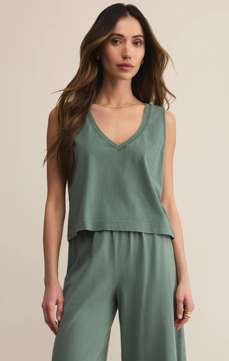 Final Sale Sloane V-neck Tank Top Hunter Green