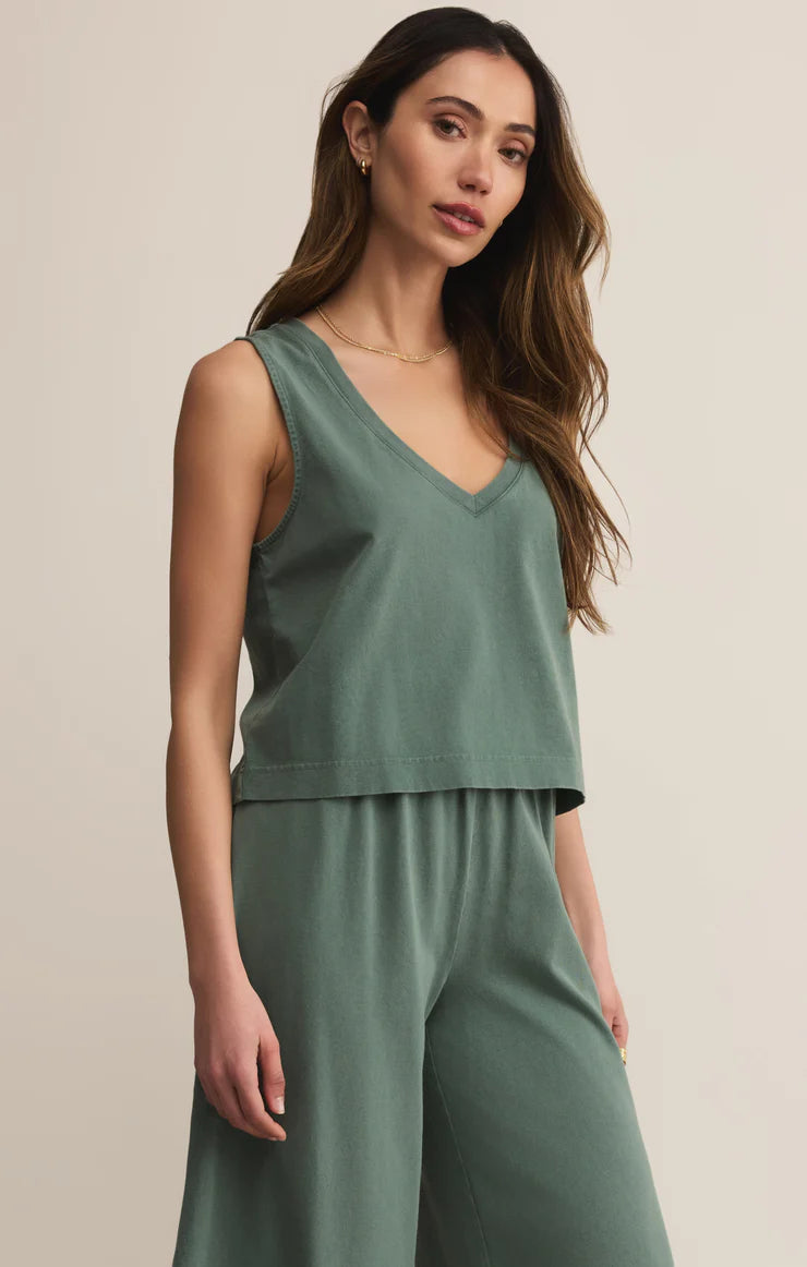 Final Sale Sloane V-neck Tank Top Hunter Green
