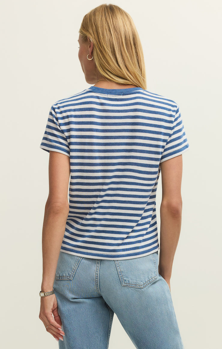 Tourist Striped Tee Calypso Blue Indigo