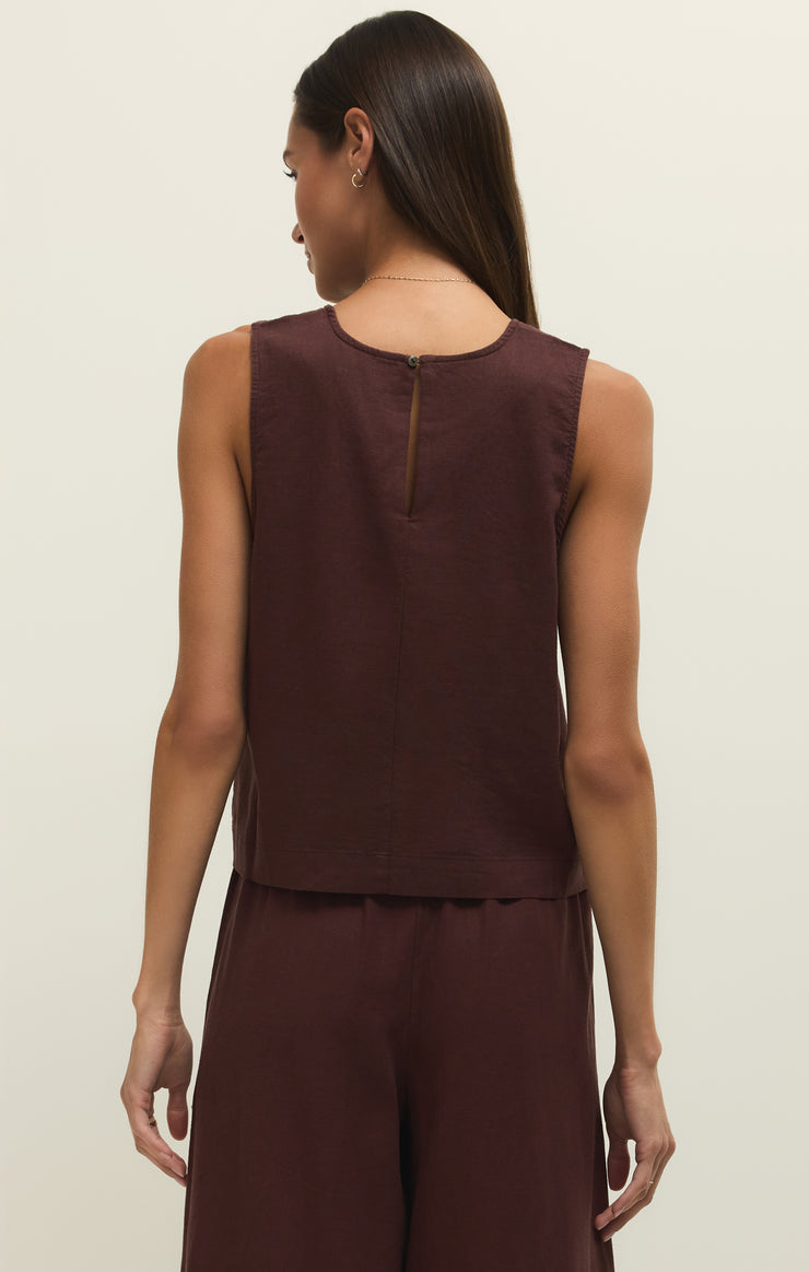 Scout Linen Top Chocolate Cherry