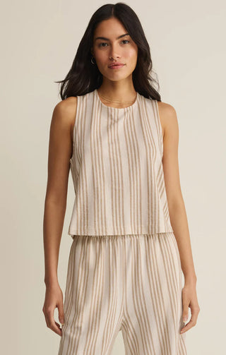 Sloane Knit Striped Top Cloud