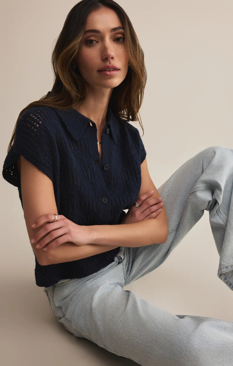 Kinsley Cotton Sweater Top Eclipse