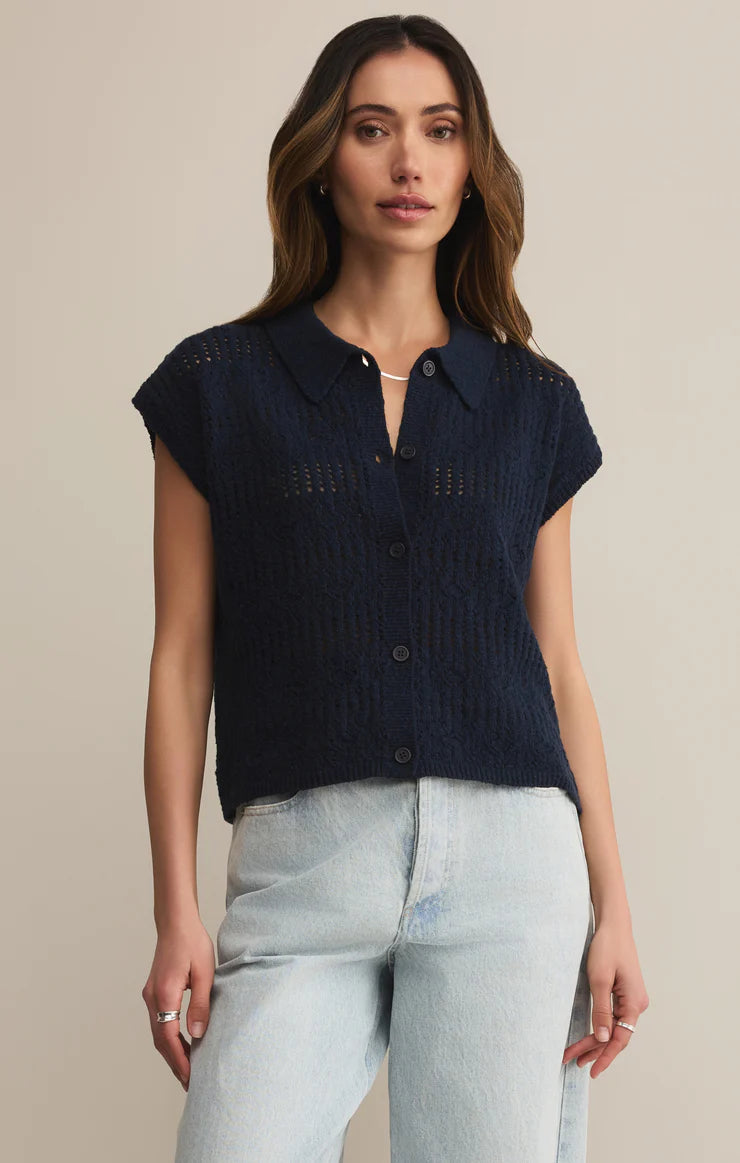 Kinsley Cotton Sweater Top Eclipse