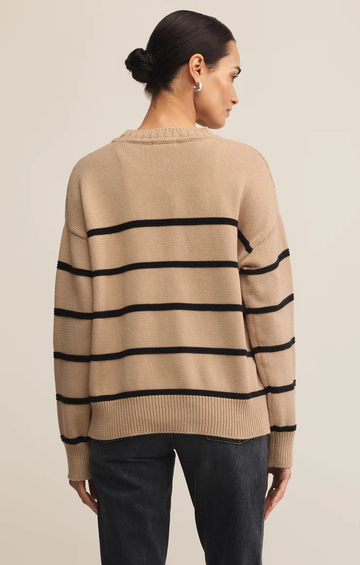 Boyfriend Striped Sweater Biscuit