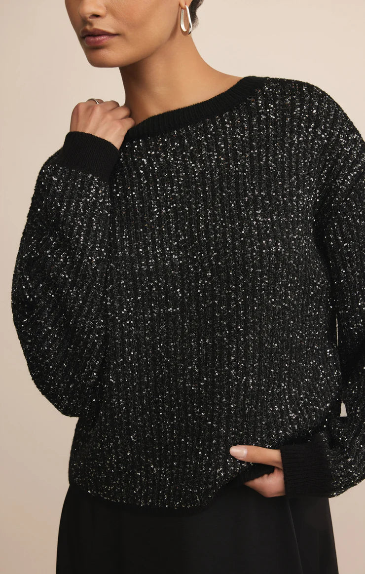 Sale Gleam Sequin Sweater Black
