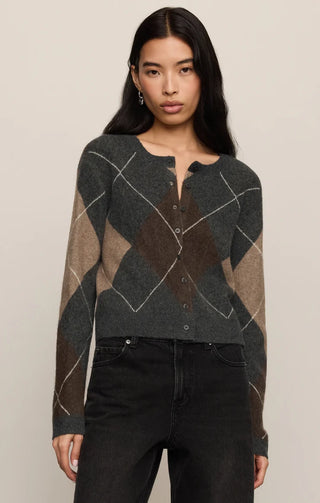 Medina Argyle Cardigan Charcoal Heather