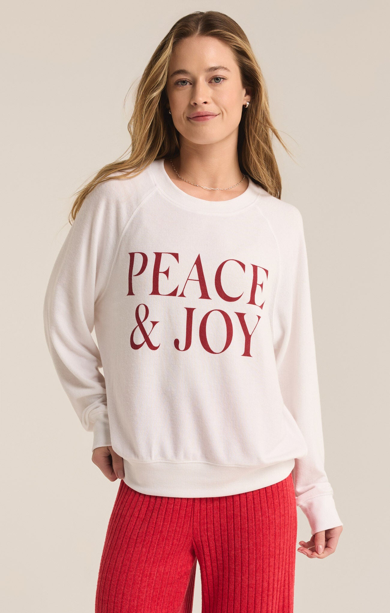 Sale Cassie Peace and Joy Raglan Long Sleeve Top