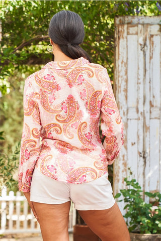 Print Voile Long Sleeve Shirt