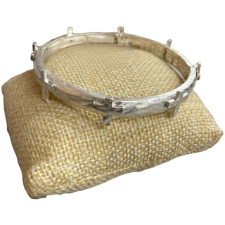 All That Glitz Jewelry - Bracelets Silver Hammered Cross Stretch Bracelet
