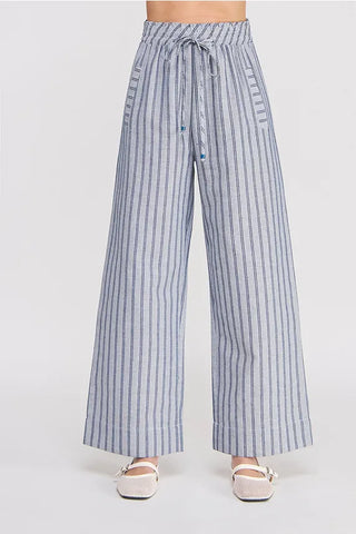 Allie Rose Bottoms - Pants Striped Woven Smocked Waist Wide Leg Pant