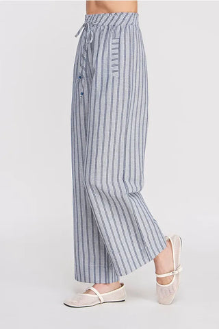 Allie Rose Bottoms - Pants Striped Woven Smocked Waist Wide Leg Pant